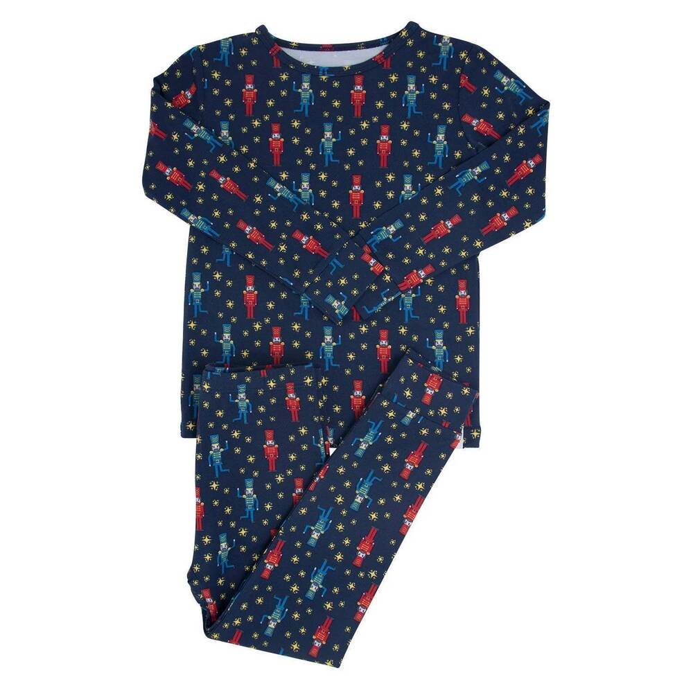 NEW SWEET BAMBOO kid's nutcracker pajama set in navy